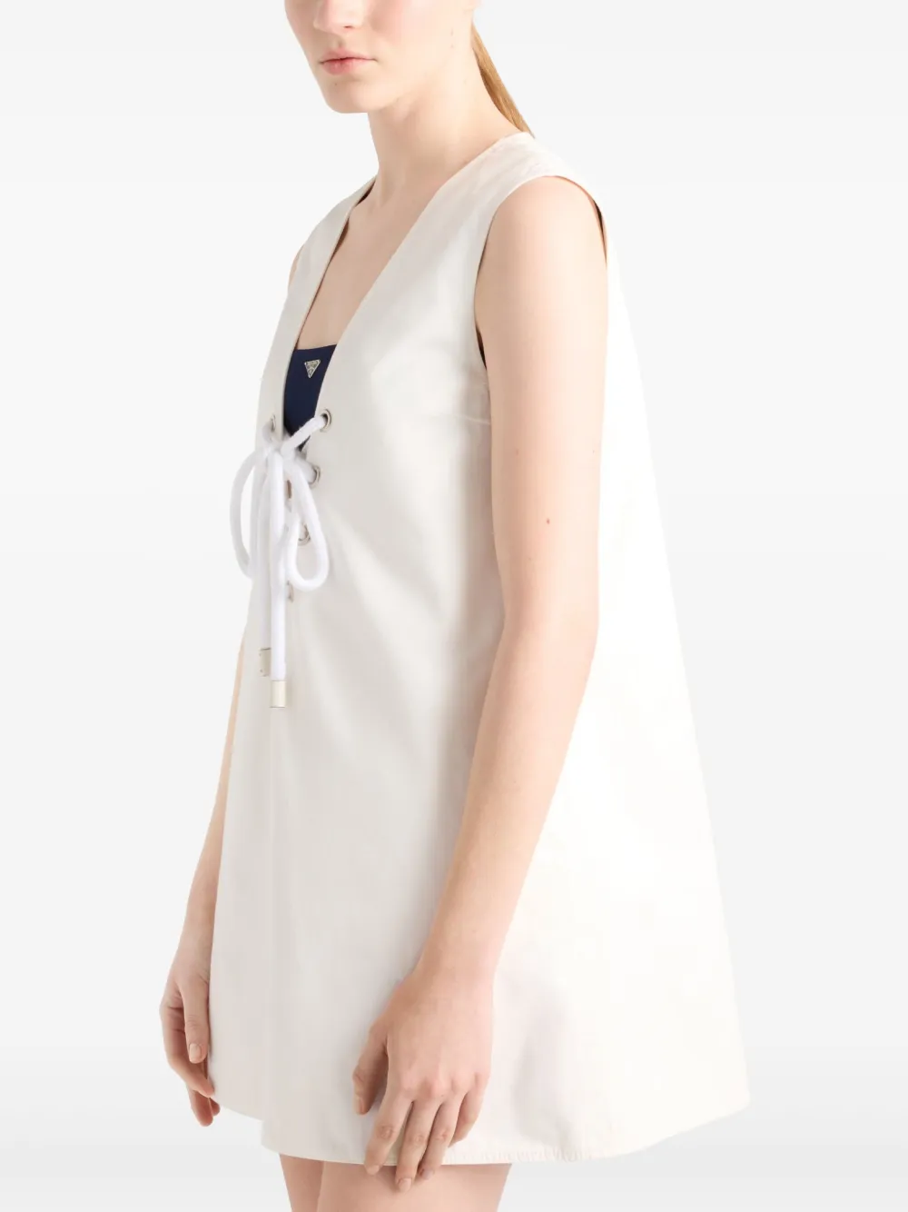 Prada Satijnen mini-jurk Wit