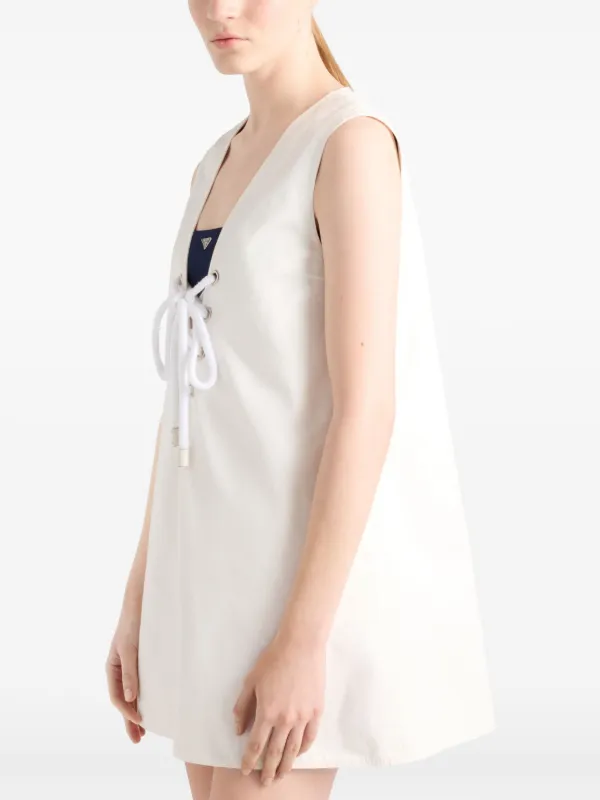Prada Satin Mini Dress | White | FARFETCH