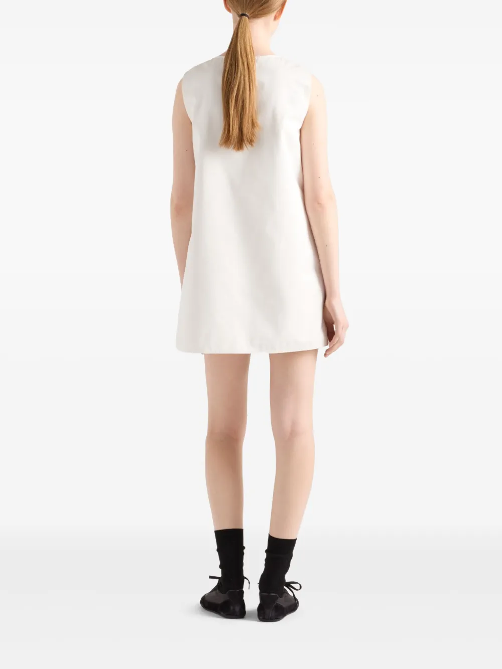 Prada Satijnen mini-jurk Wit