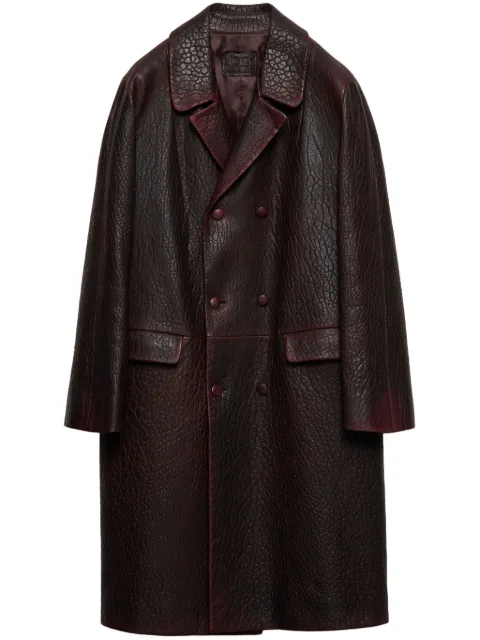 Prada double-breasted leather coat