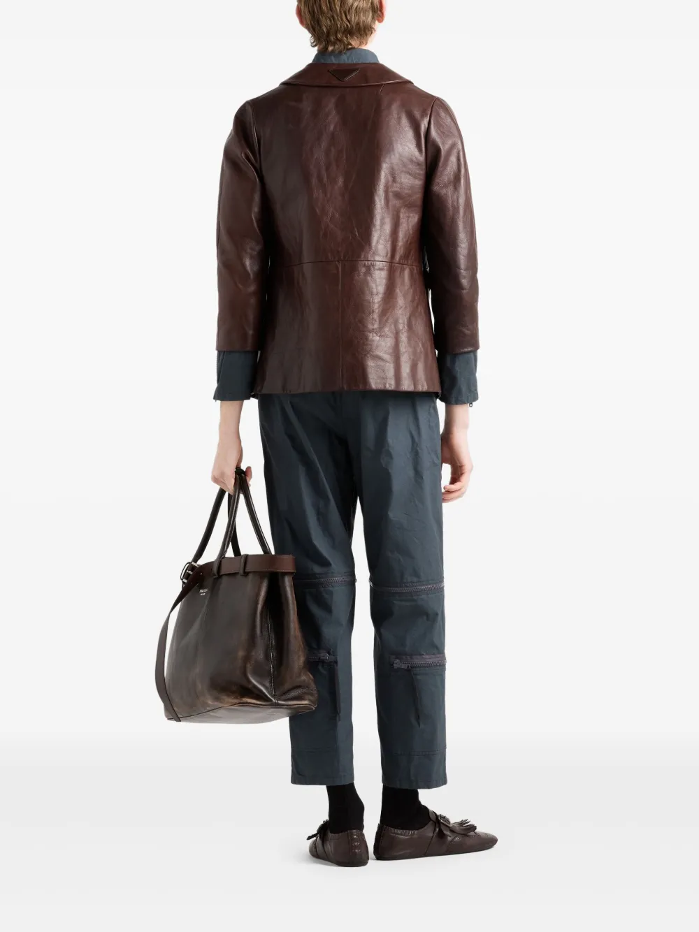 1996 MEN PRADA LEATHER DOCKING VEST ジャケット・アウター
