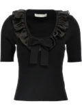 Alessandra Rich ruffled T-shirt - Black