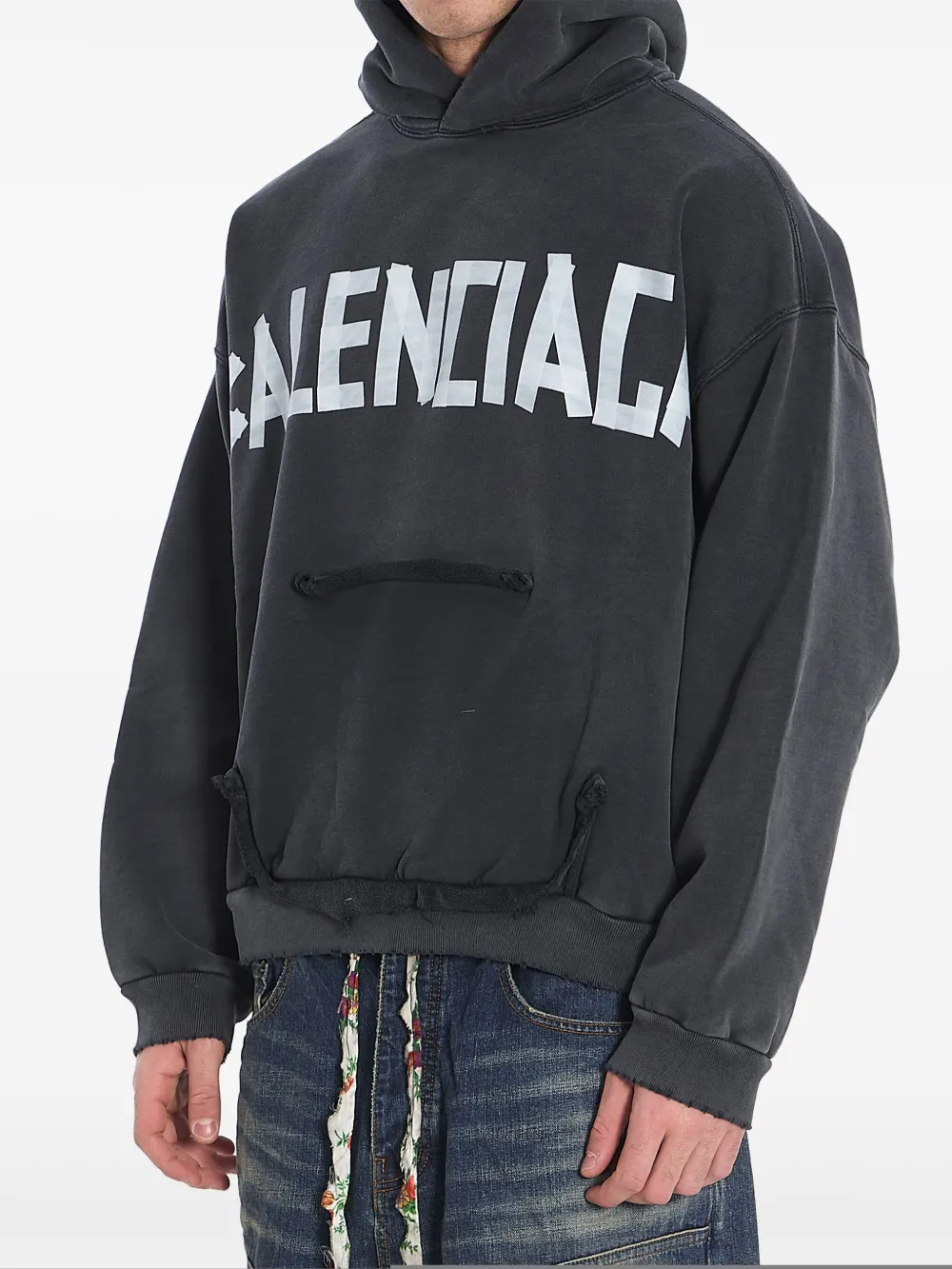 Balenciaga Hoodie met logoprint Zwart