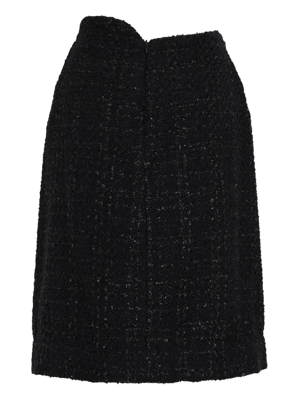 Gloria Coelho Tweed rok met omgekeerde plooi - Zwart