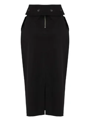 【DOLCE&GABBANA】 フロントスリット ミディ ペンシルスカート ブラックのウィメンズ メッシュ ロンゲット ペンシルスカート