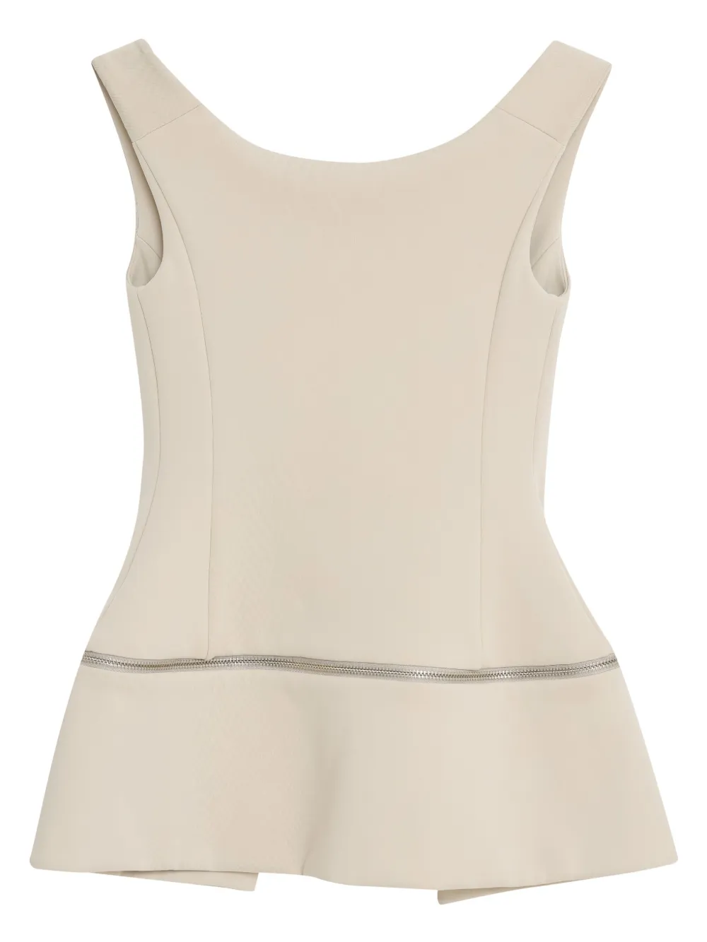 Gloria Coelho Top met dubbele rits - Beige