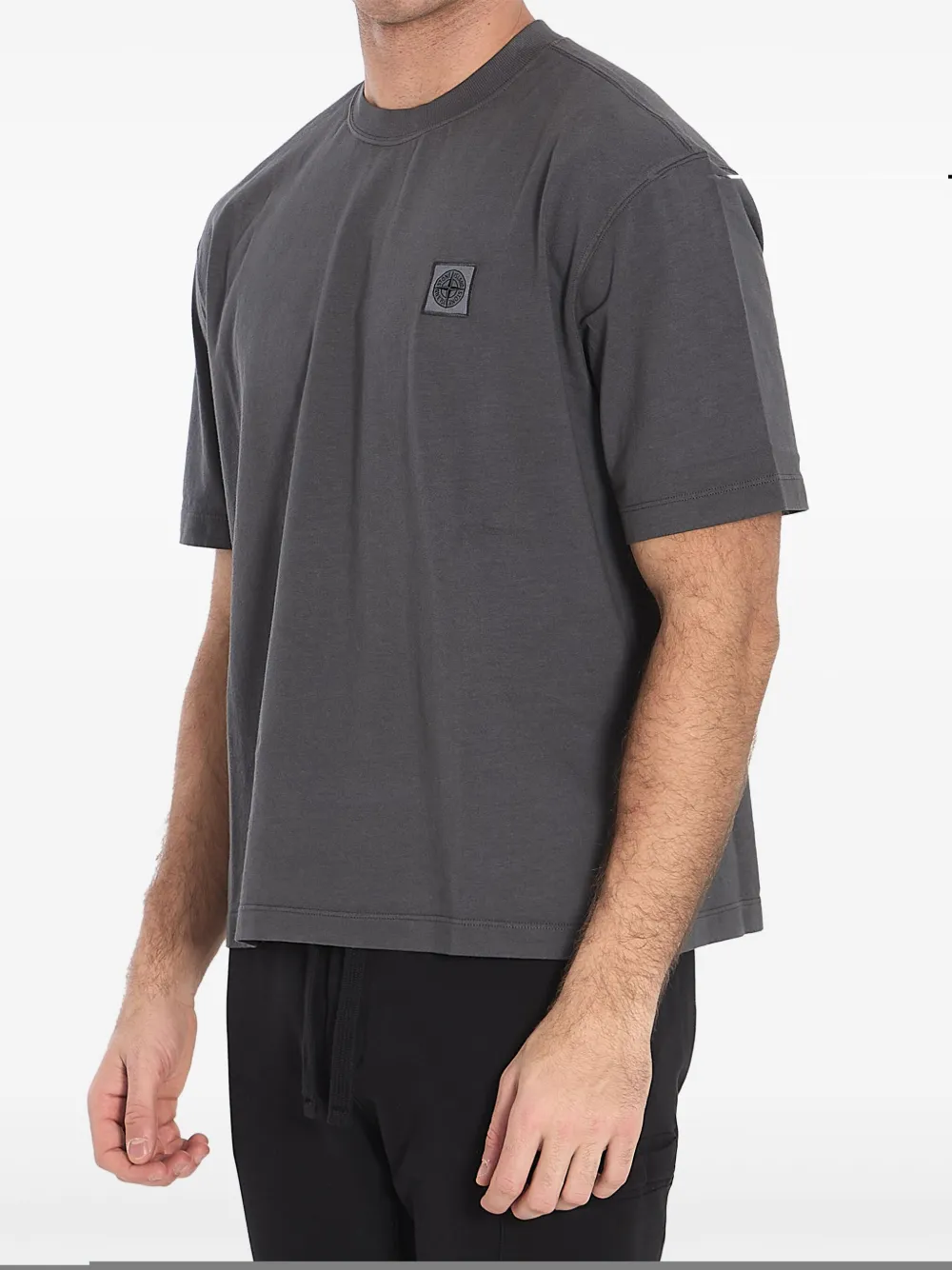 Stone Island T-shirt met Compass-logopatch Grijs