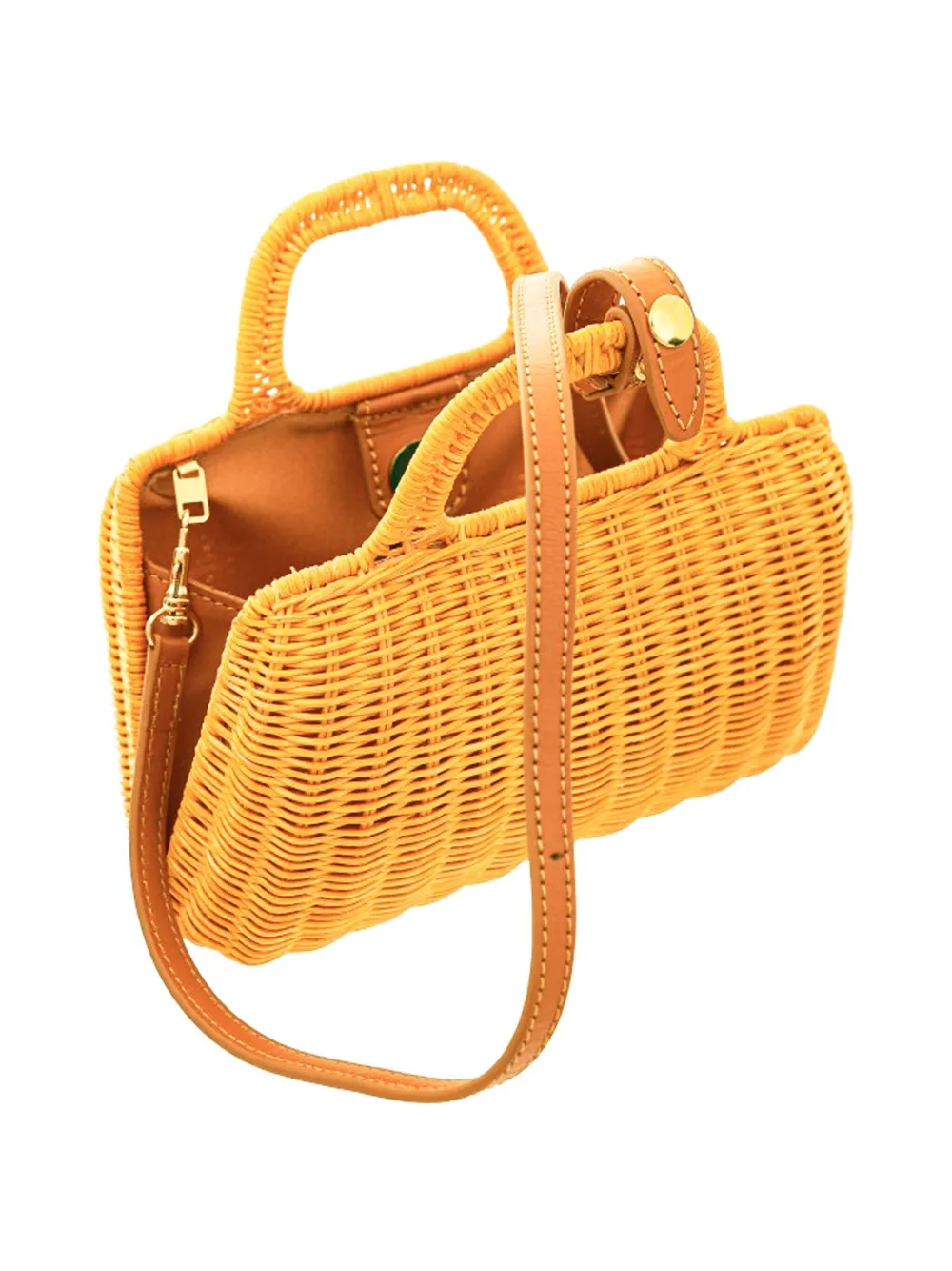 SERPUI Panto rieten mini-tas - Beige