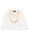 Versace Kids necklace-logo sweatshirt - White