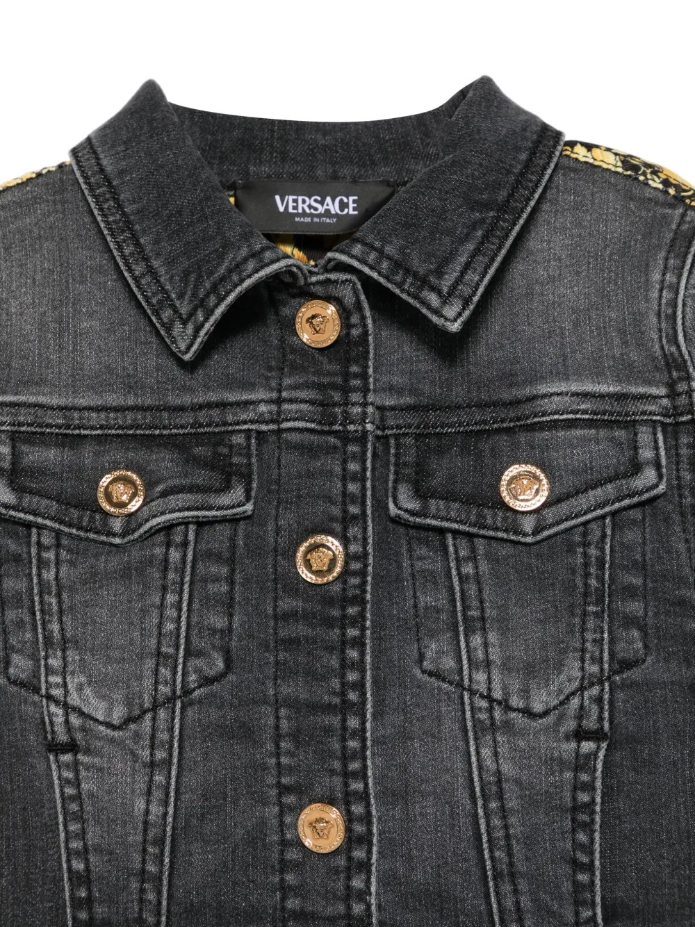 Versace Kids Barocco spijkerjack Zwart