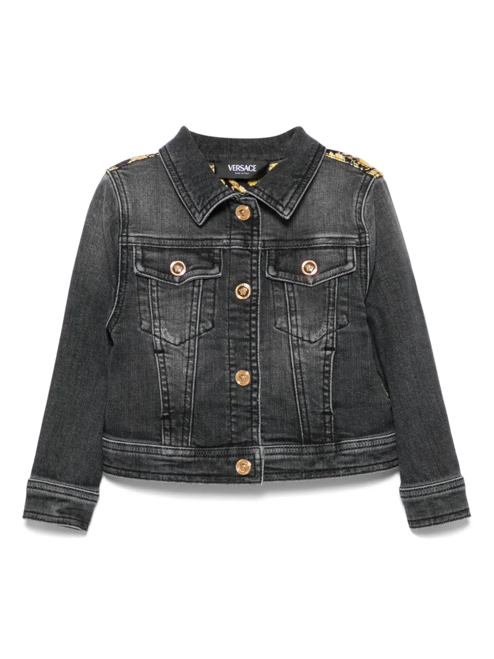 Versace Kids Barocco spijkerjack Zwart