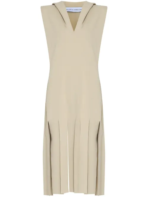 Robe courte frangée à capuche - Gloria Coelho - Modalova