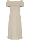 Gloria Coelho off-shoulder midi dress - Neutrals