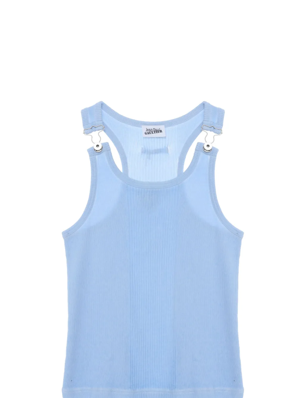 Jean Paul Gaultier Ribbed-knit Cotton Vest In 蓝色