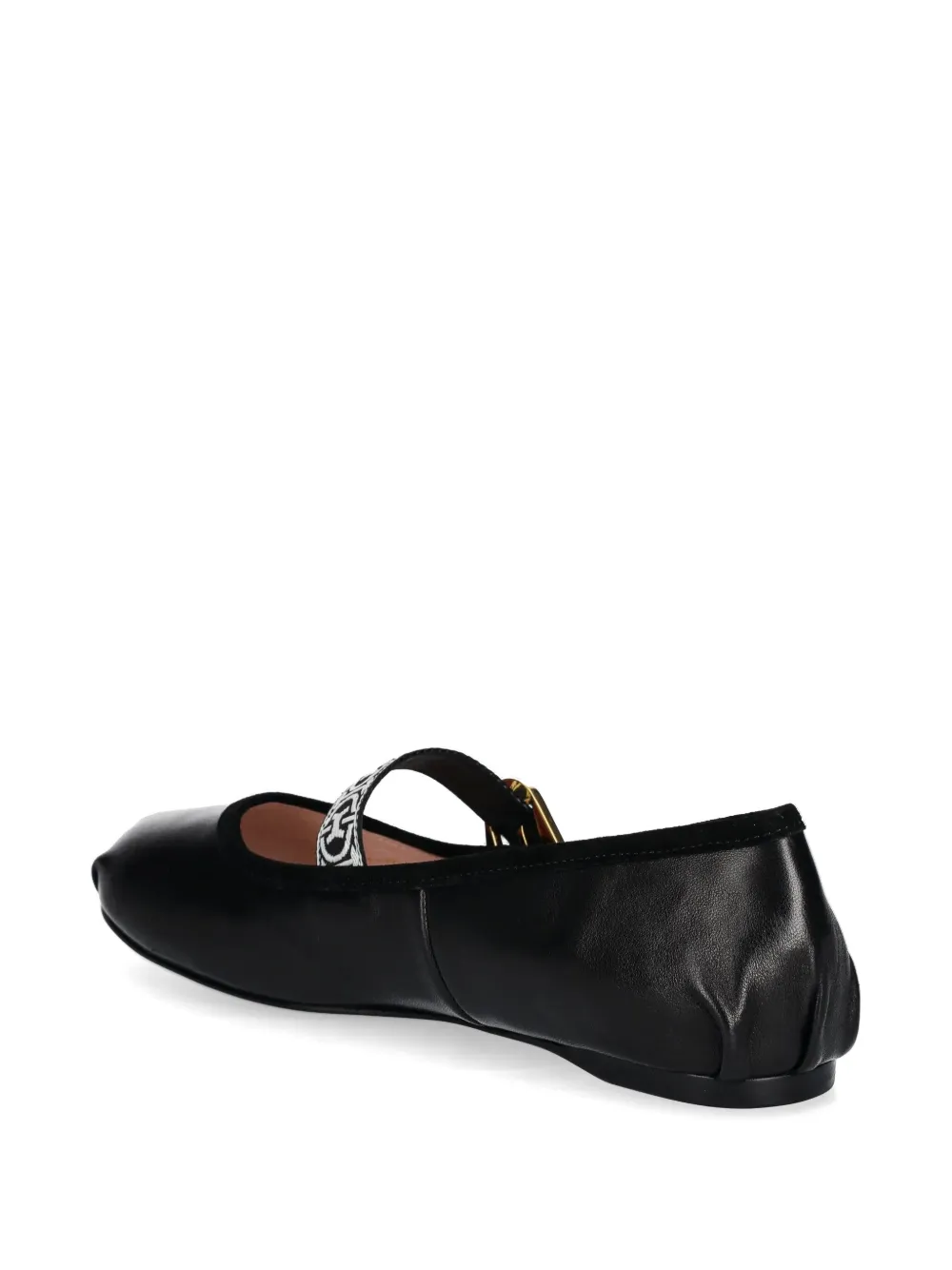 Coccinelle leather ballerina shoes Black