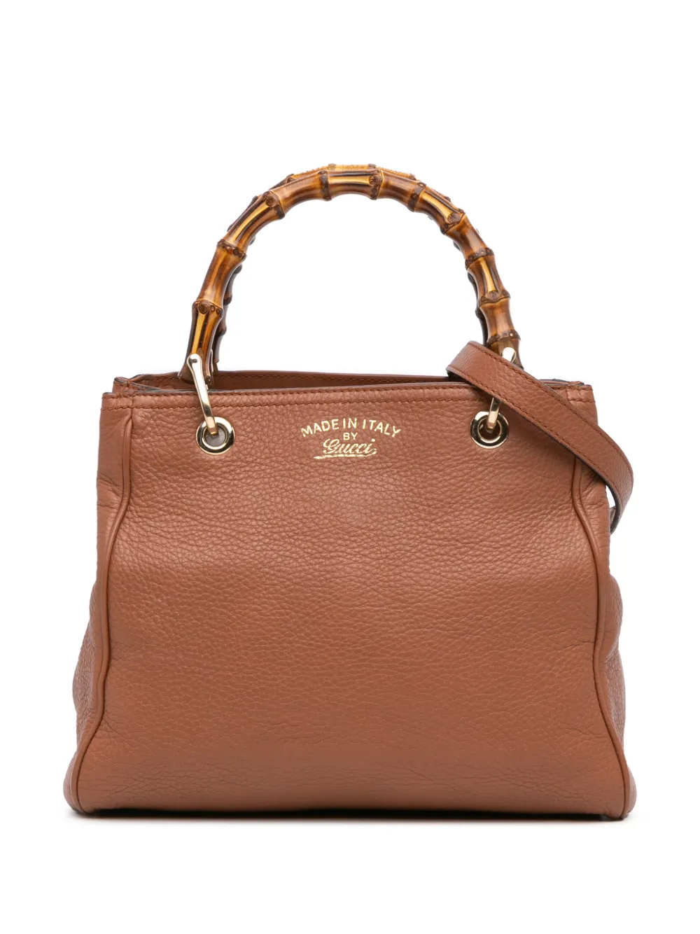 2000-2015 Small Leather Bamboo Shopper satchel