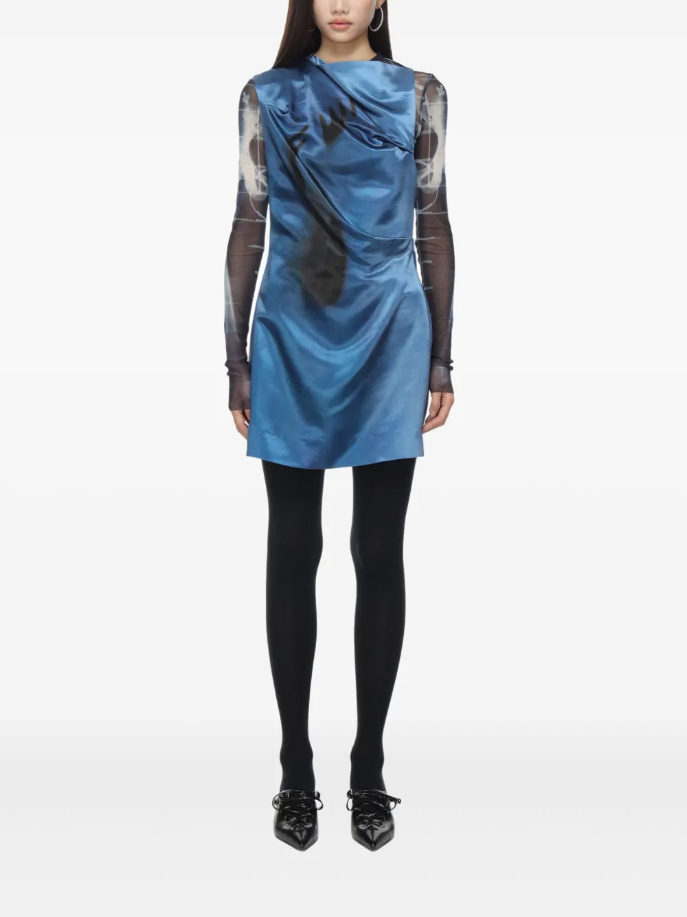 Jean Paul Gaultier Mini-jurk met print - Blauw