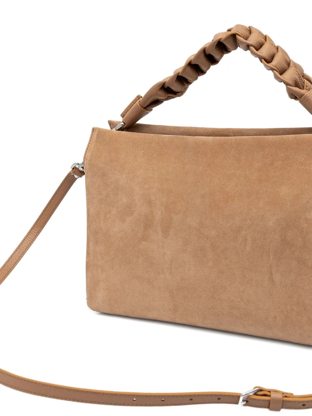 Coccinelle Suède shopper met gevlochten handvat Bruin