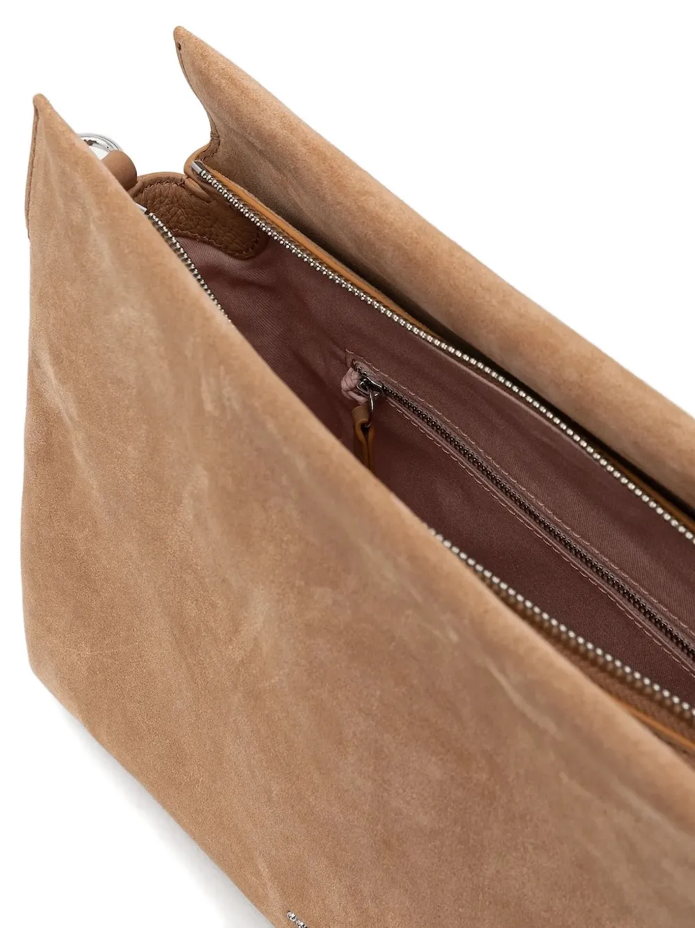 Coccinelle braided-handle suede tote bag - Bruin