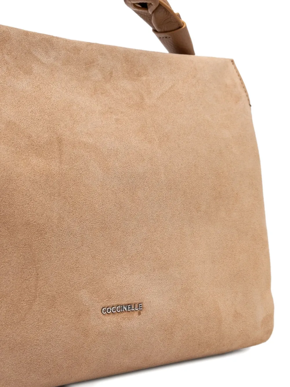 Coccinelle Suède shopper met gevlochten handvat Bruin