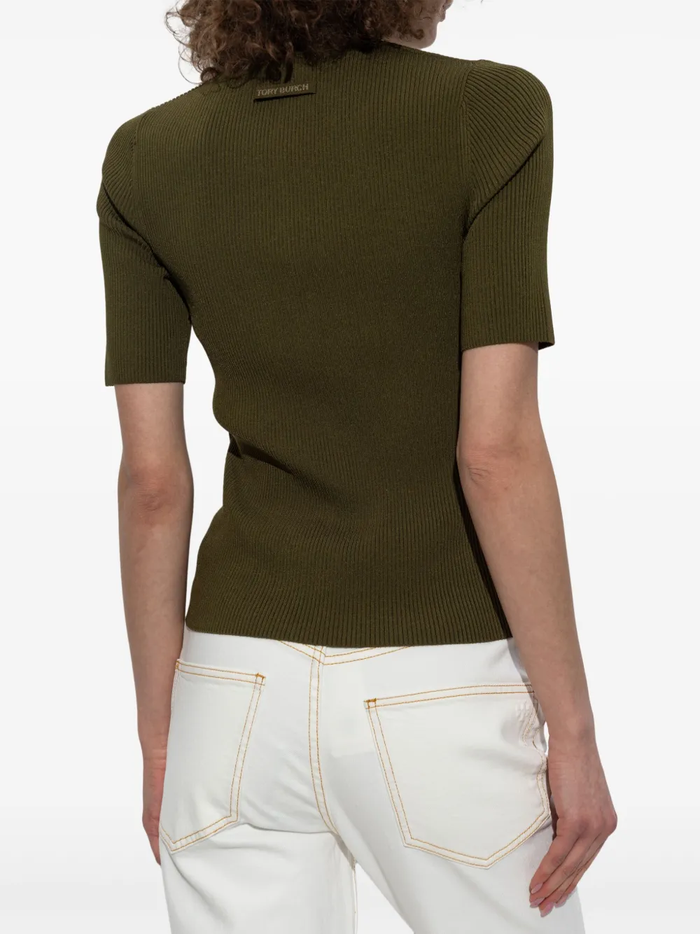 Tory Burch Geribbeld T-shirt Groen