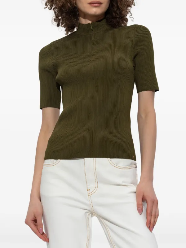 Tory Burch Ribbed T-shirt | Green | FARFETCH