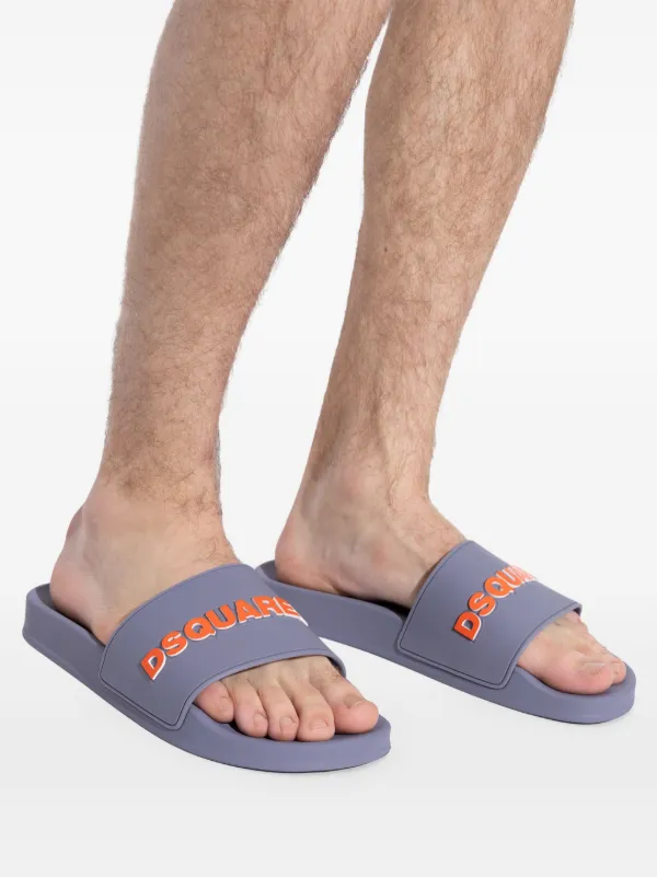 DSQUARED2 logo-embossed Slides | Grey | FARFETCH ID