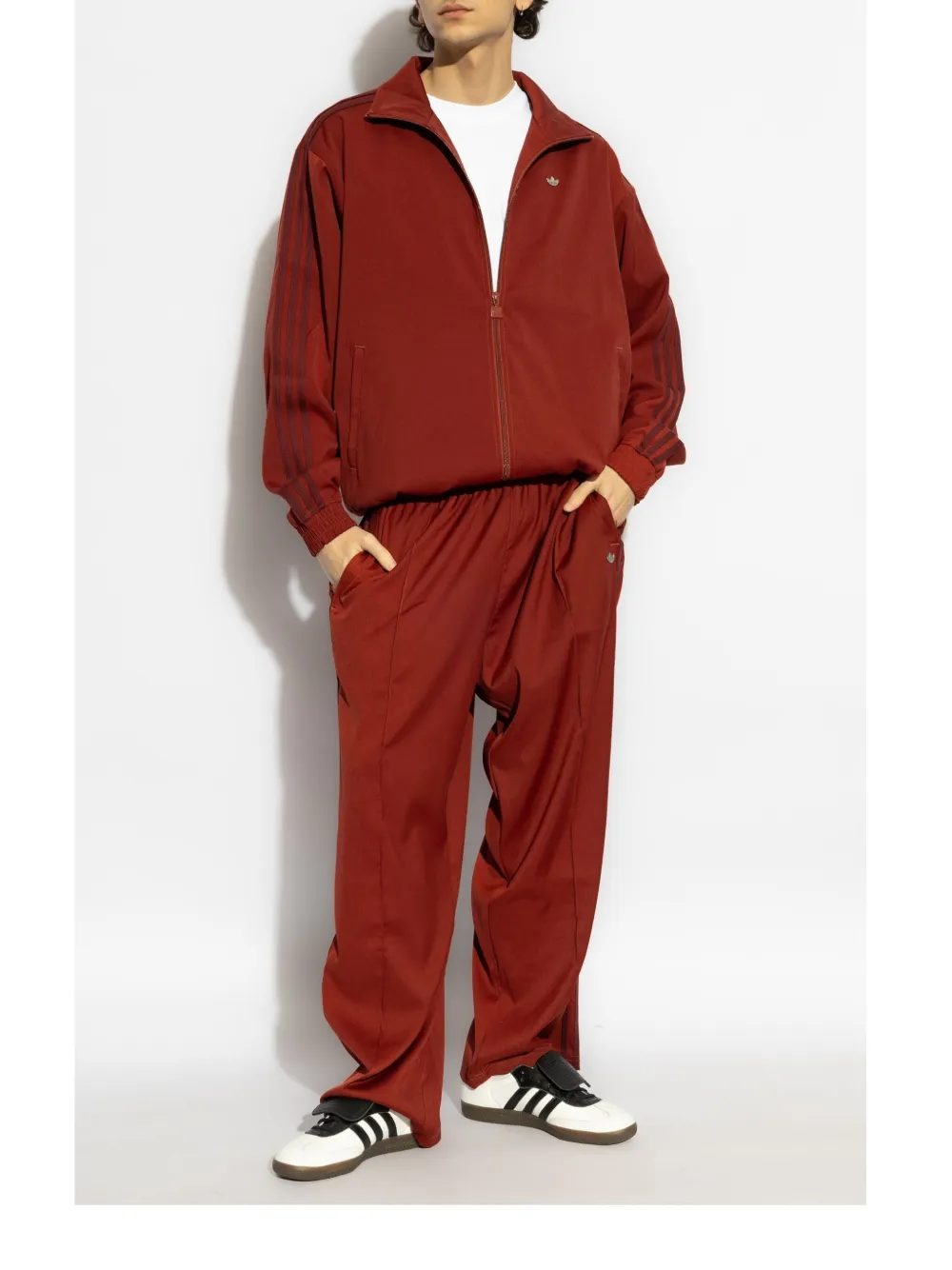 Adidas logo-plaque track pants - Rood