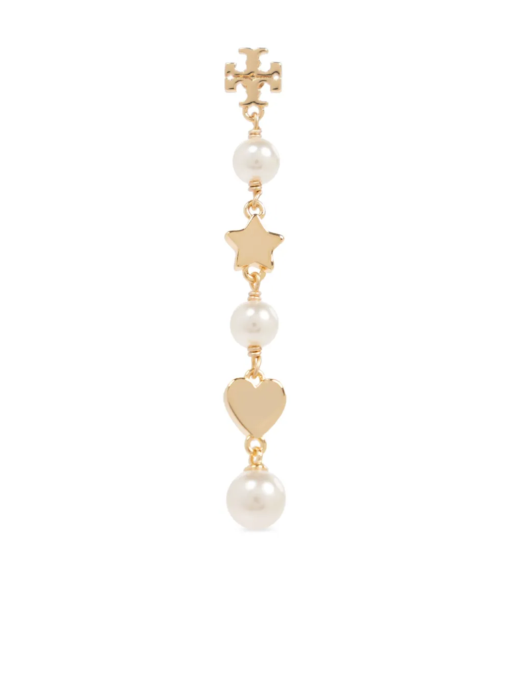 Tory Burch Kira Faux Pearl Linear Earrings In Gold