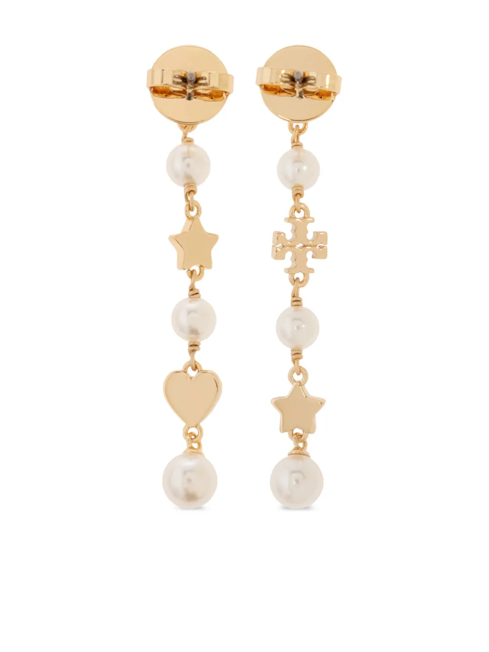 Tory Burch Kira Faux Pearl Linear Earrings In Gold