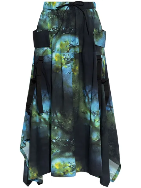 Y-3 falda larga estampada
