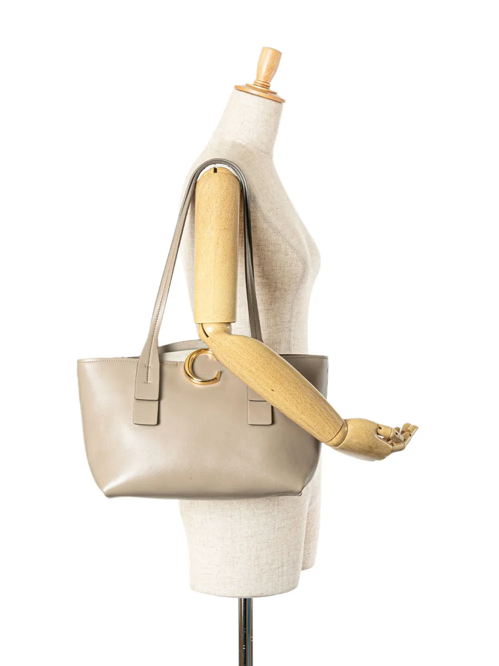 Chloé Pre-Owned 2019 Leather Zipped C tote bag - Bruin