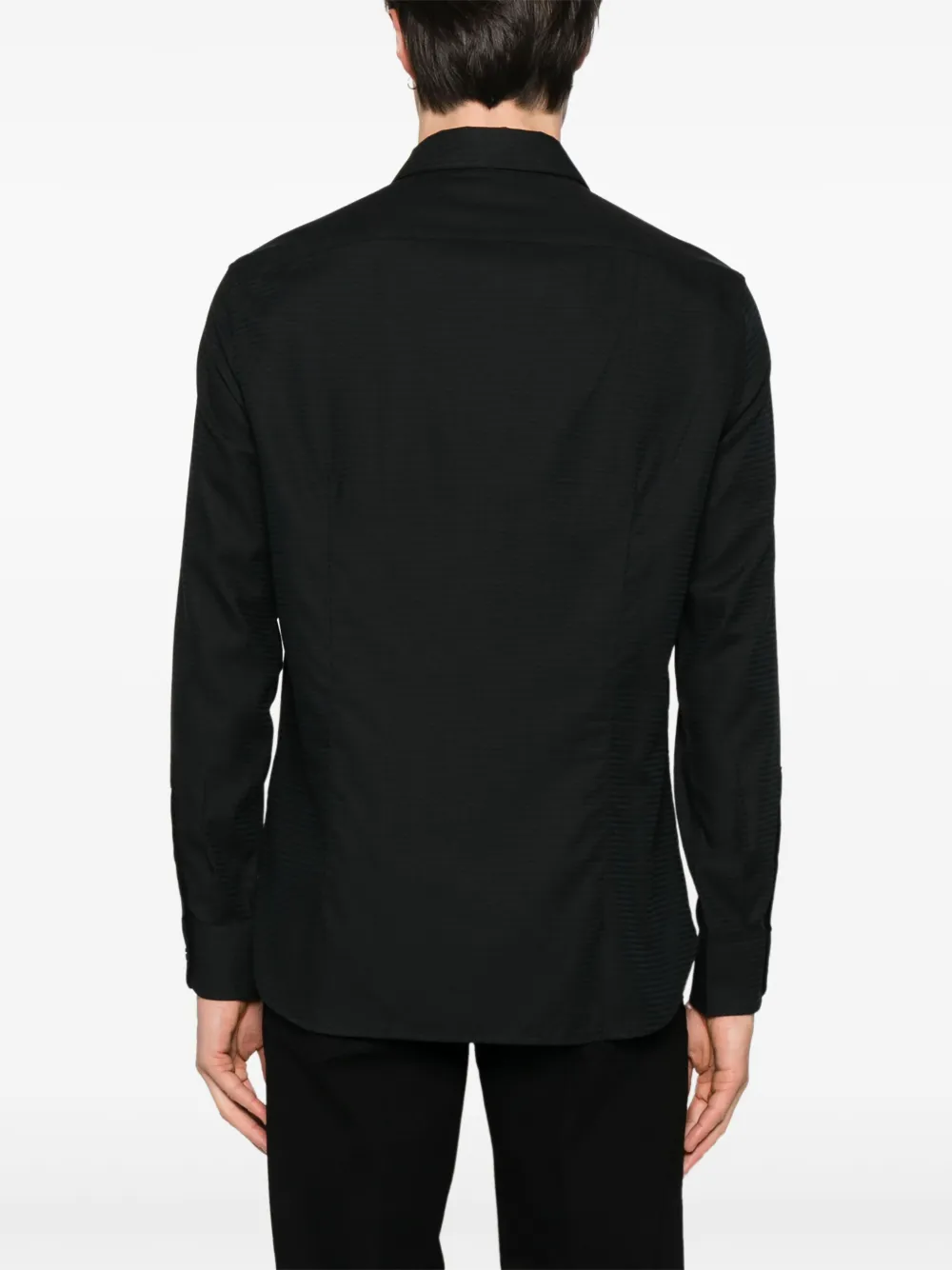 Emporio Armani Overhemd met logo-jacquard Zwart