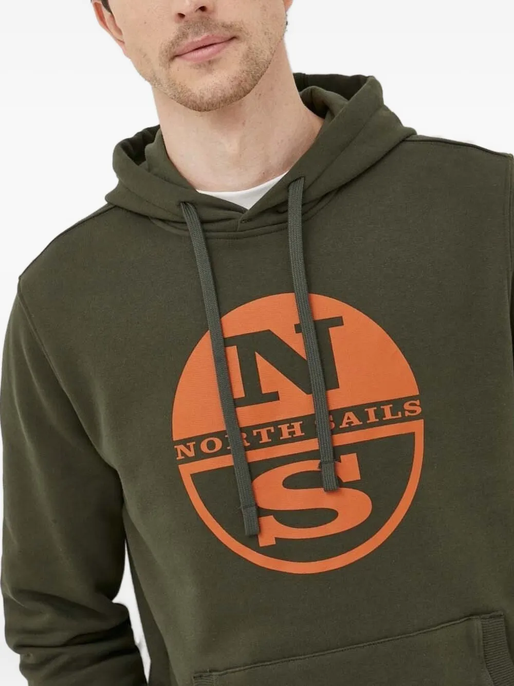 North Sails Hoodie met logoprint Groen