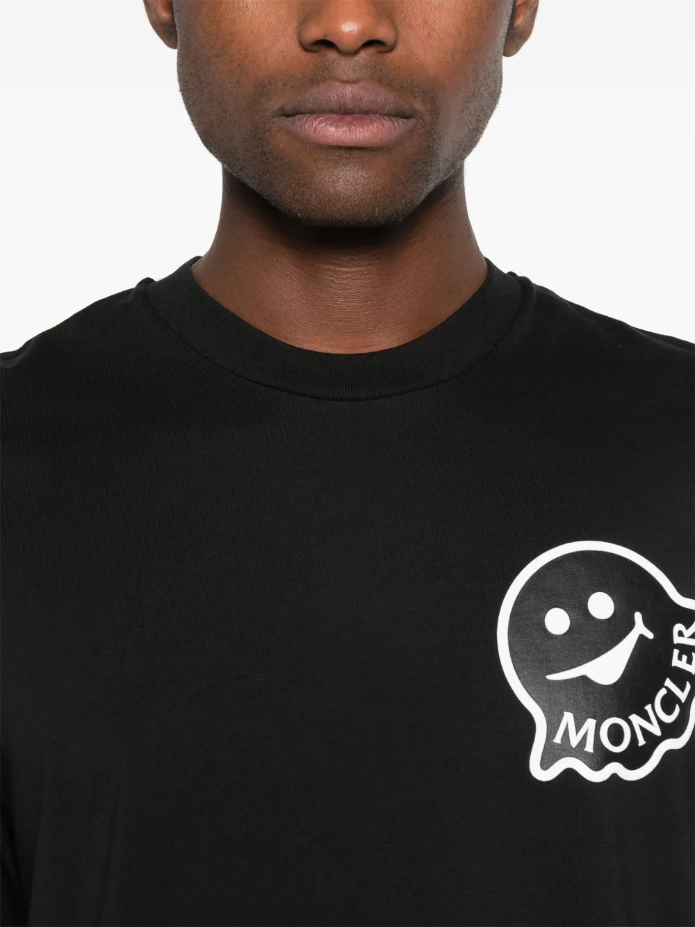 Moncler T-shirt met logoprint Zwart
