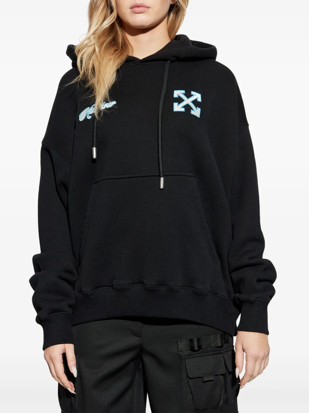 Off-White Hoodie met Arrows-print - Zwart