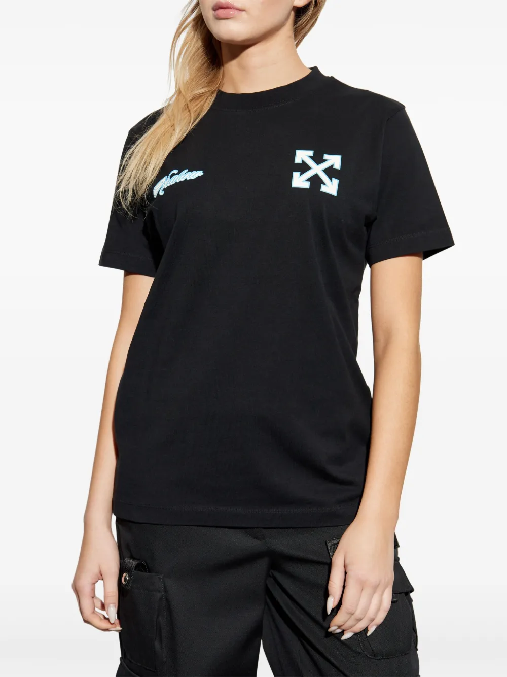 Off-White T-shirt met Arrows-print - Zwart