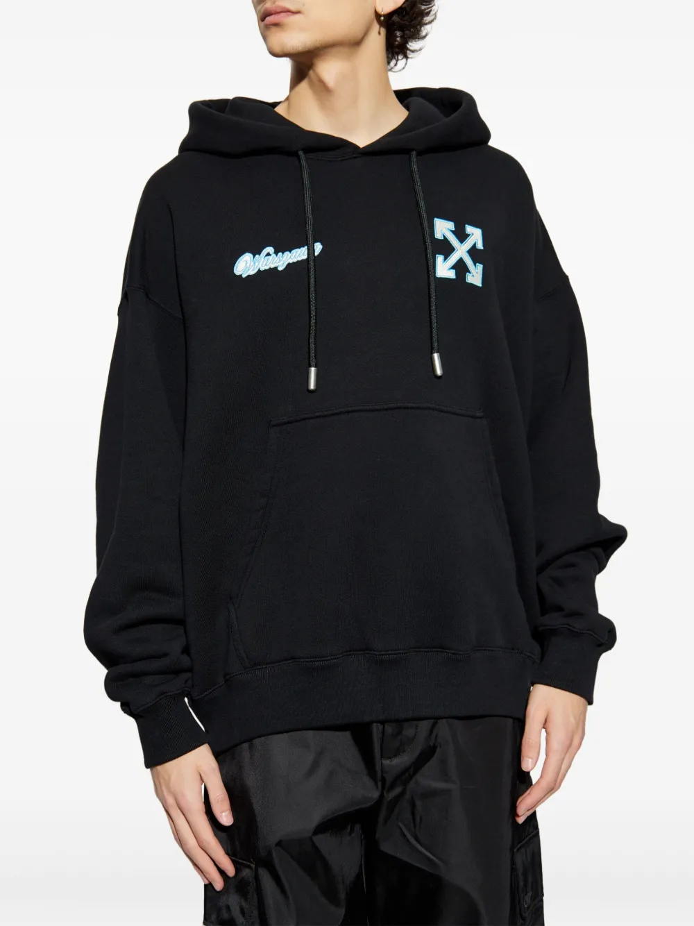 Off-White Hoodie met Arrows-borduurwerk Zwart