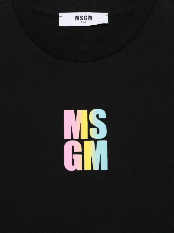 MSGM Kids logo-print T-shirt | Black | FARFETCH