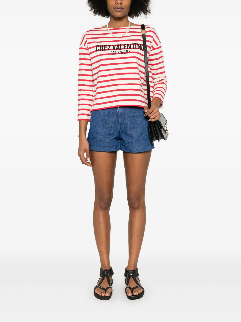 Valentino Garavani Gestreept T-shirt - Rood