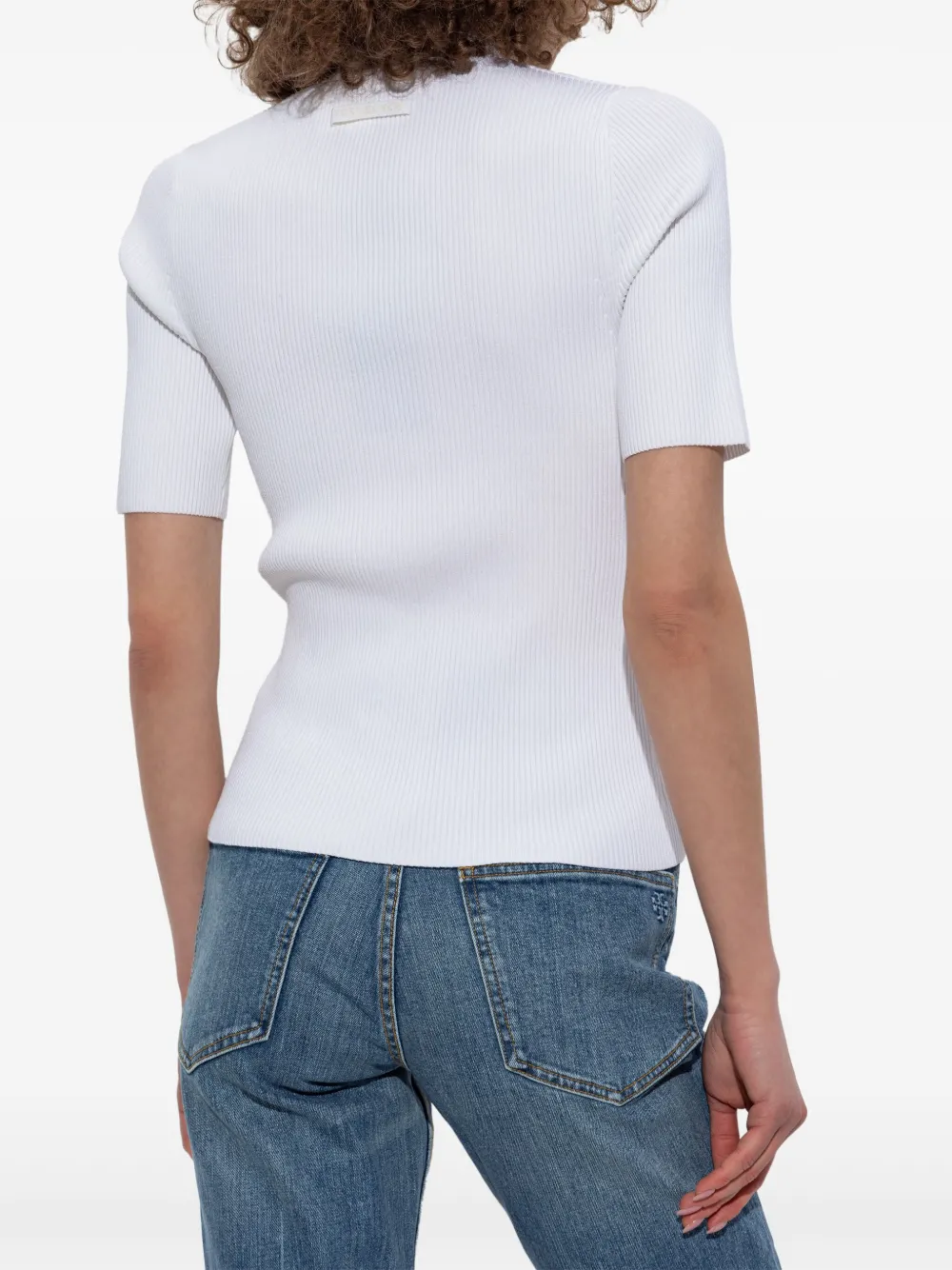 Tory Burch Geribbeld T-shirt Wit