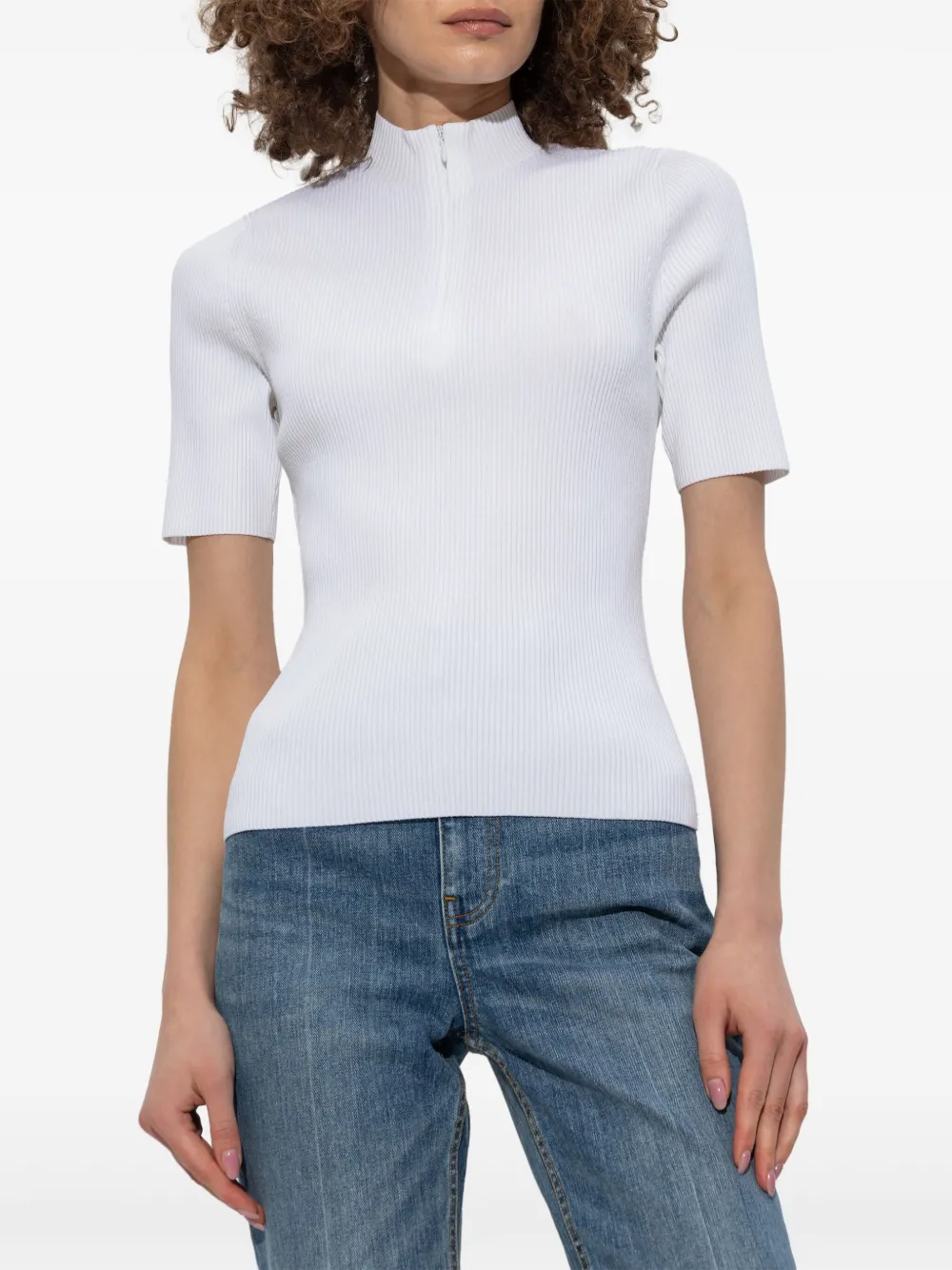 Tory Burch Geribbeld T-shirt Wit