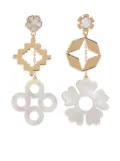 Tory Burch mother-of-pearl earrings - Gold