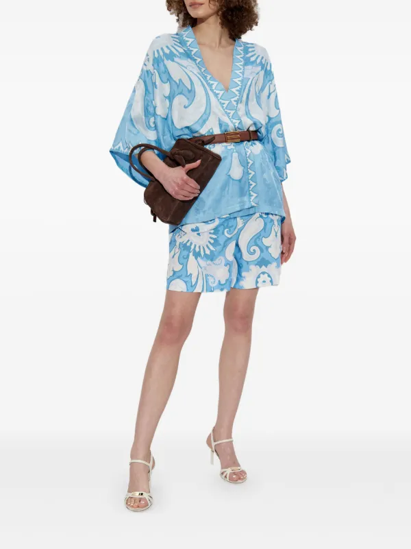 ETRO paisley-print Shorts | Blue | FARFETCH