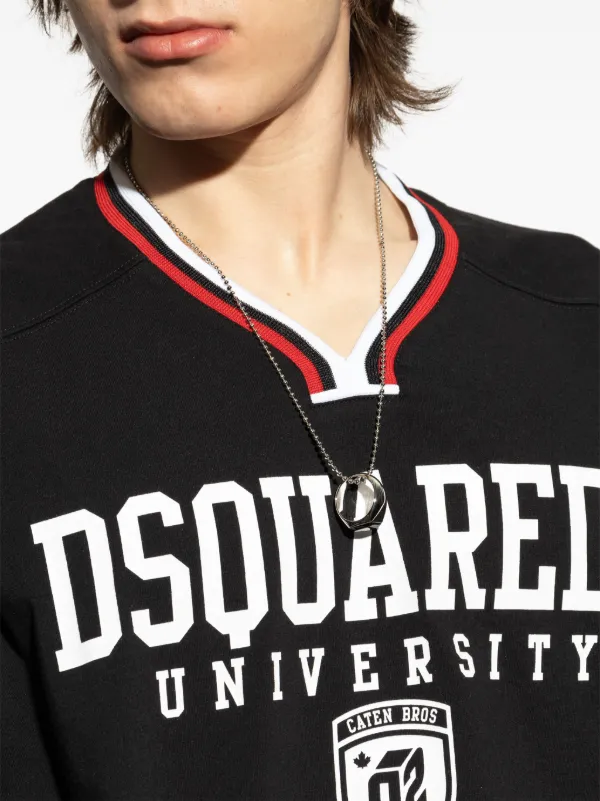 ネックレス・ペンダント Dsquared Logo Necklace DSQUARED2 logo-plaque chain-link Necklace | Black | FARFETCH