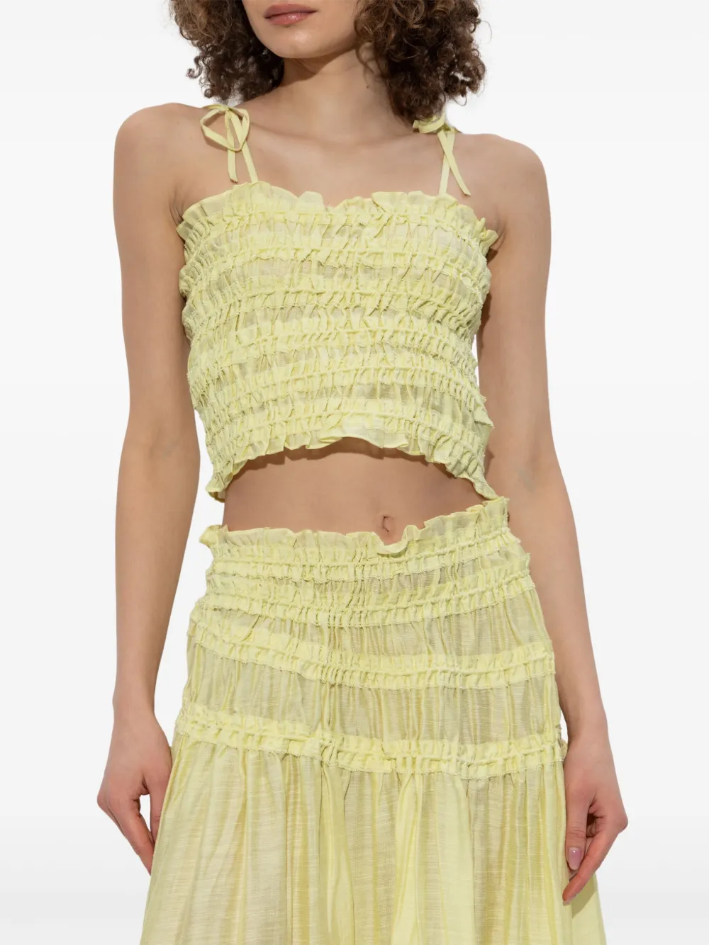 Tory Burch Top met ruches Geel