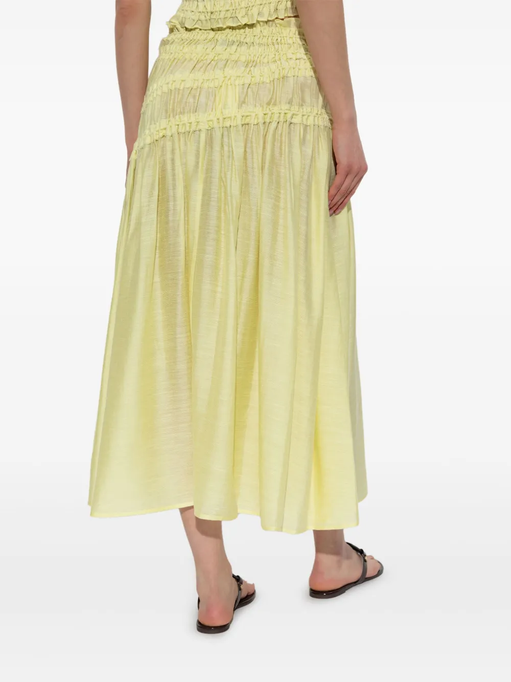 Tory Burch Midi-rok met ruches Geel