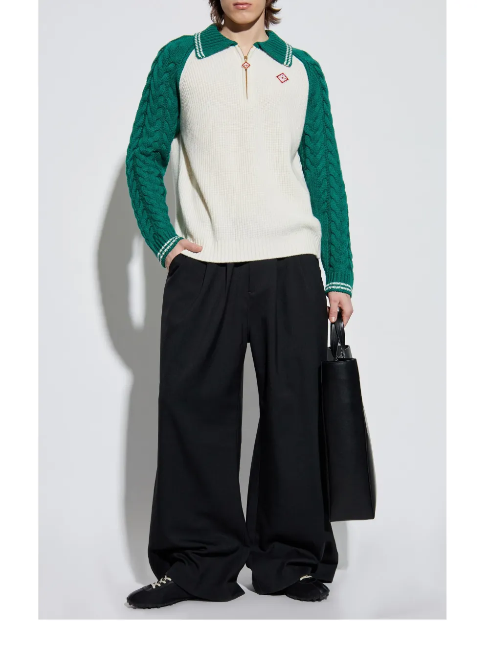 Casablanca two-tone jumper - Groen