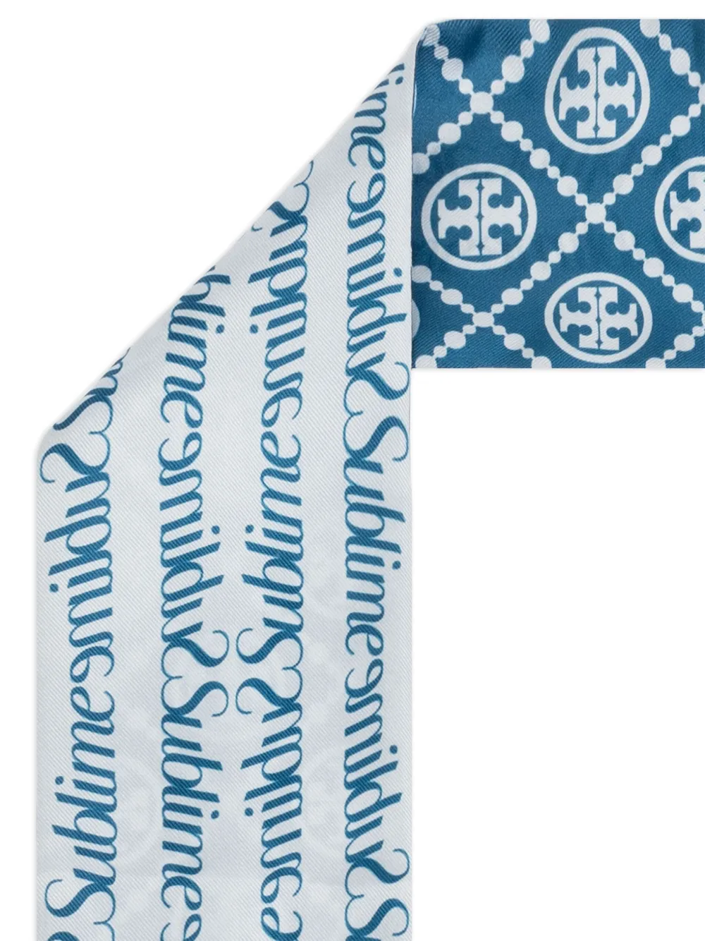Tory Burch Sjaal met monogramprint Blauw