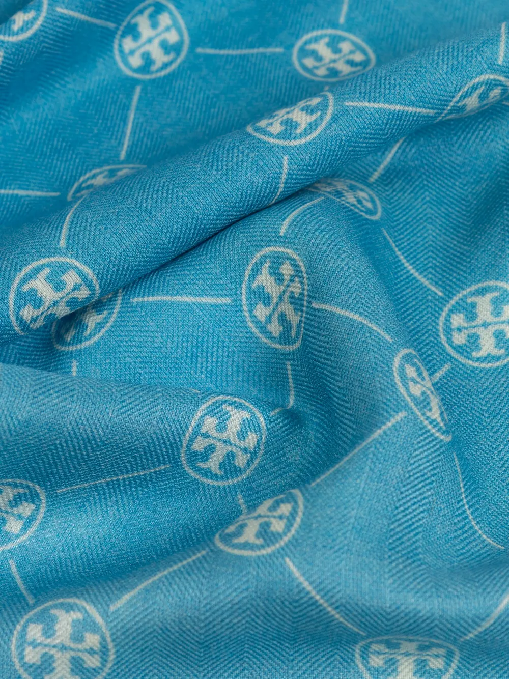 toryburch Tory Burch Sjaal met monogram - 400 BLUE/WHITE